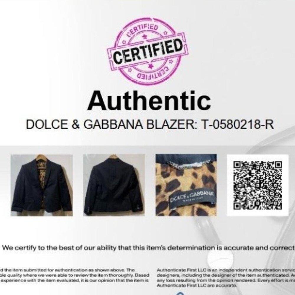Authentic Dolce Gabbana black cropped cotton button blazer jacket size 42 w/COA - Picture 6 of 6